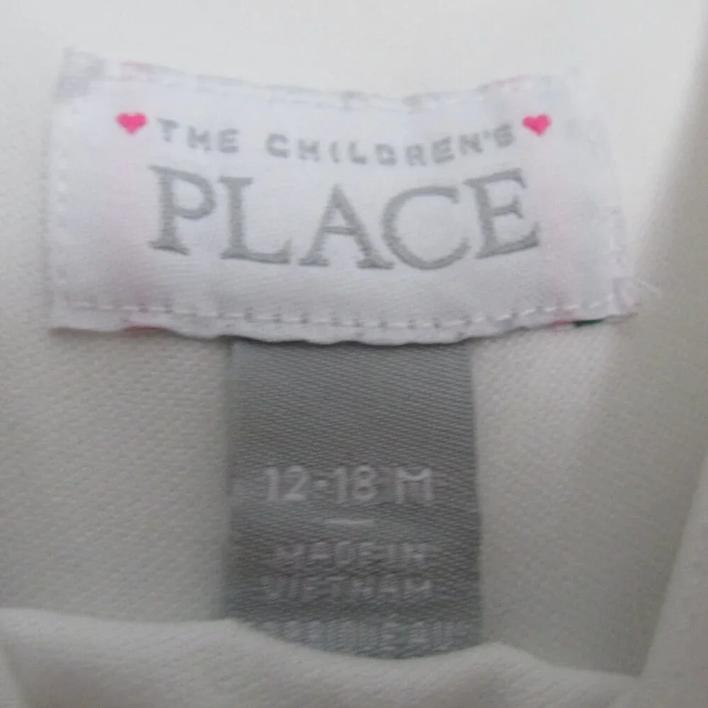 Childrens Place Sleeveless Tulle Dress Girls Size 12-18M White Cream Gold‎ Lined
